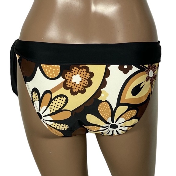 La Blanca Boho Flower Power Retro Side Tie Hipster Swim Bottom - Picture 3 of 4